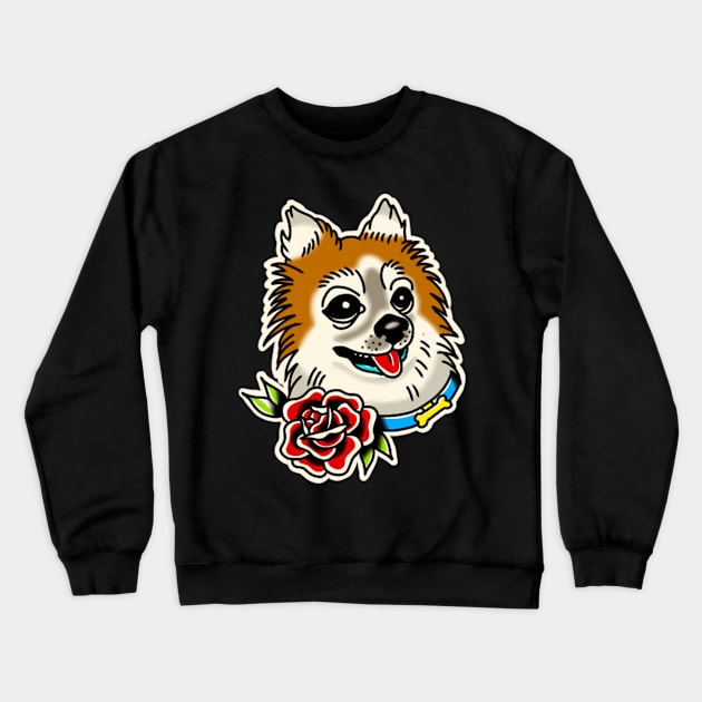 love dog pet friendly tattoo Crewneck Sweatshirt by rafaelwolf